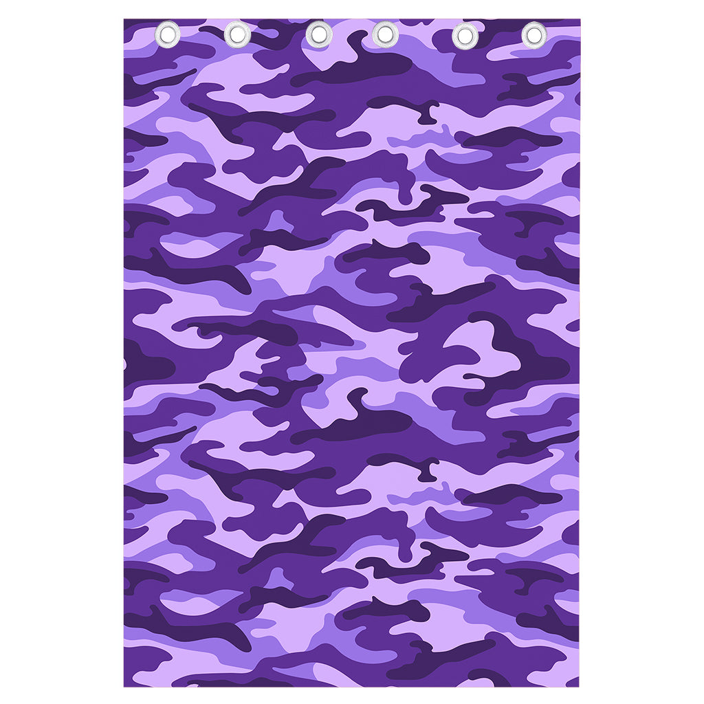 Purple Camouflage Print Curtain