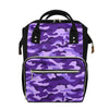 Purple Camouflage Print Diaper Bag