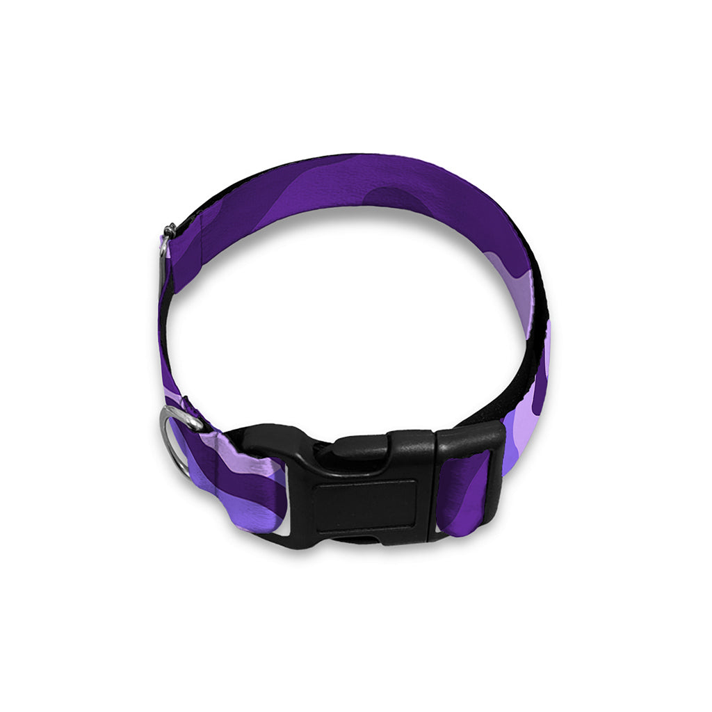 Purple Camouflage Print Dog Collar
