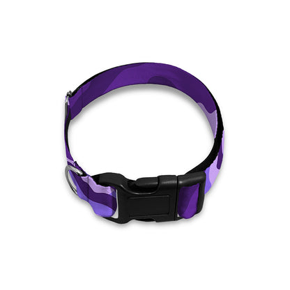 Purple Camouflage Print Dog Collar