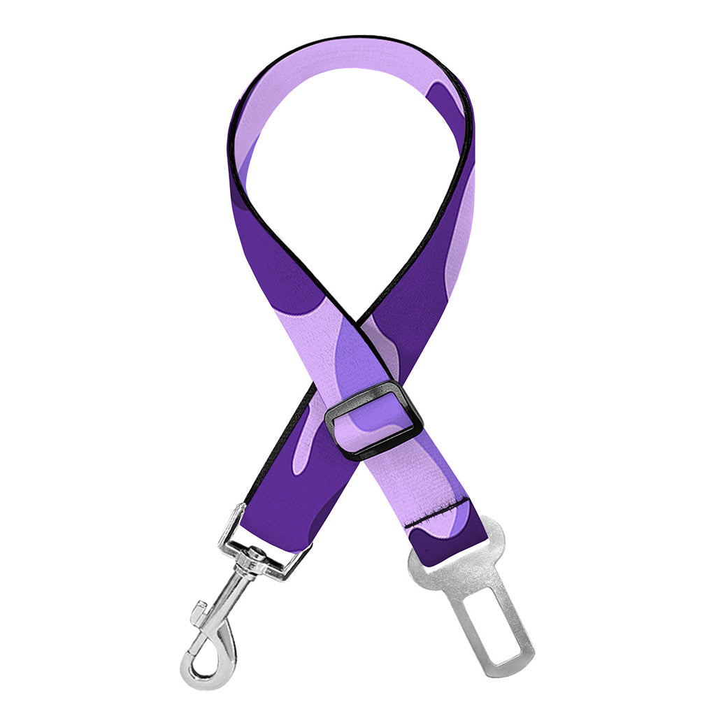Purple Camouflage Print Dog Seat Belt