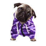 Purple Camouflage Print Dog Zip Up Hoodie