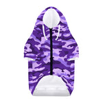 Purple Camouflage Print Dog Zip Up Hoodie
