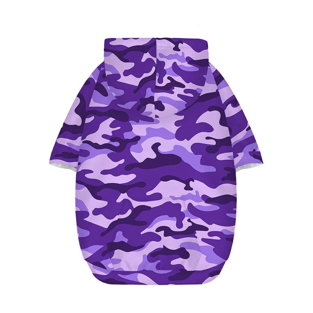 Purple Camouflage Print Dog Zip Up Hoodie