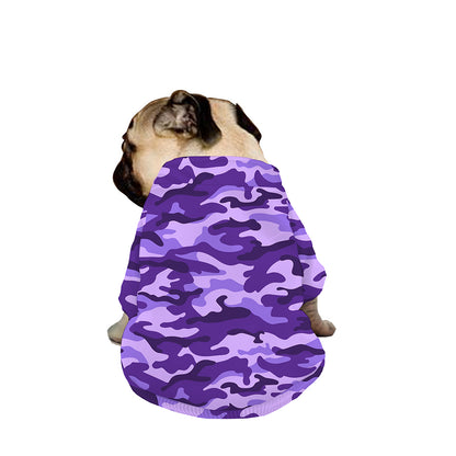 Purple Camouflage Print Dog Zip Up Jacket