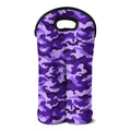 Purple Camouflage Print Double Neoprene Wine Tote