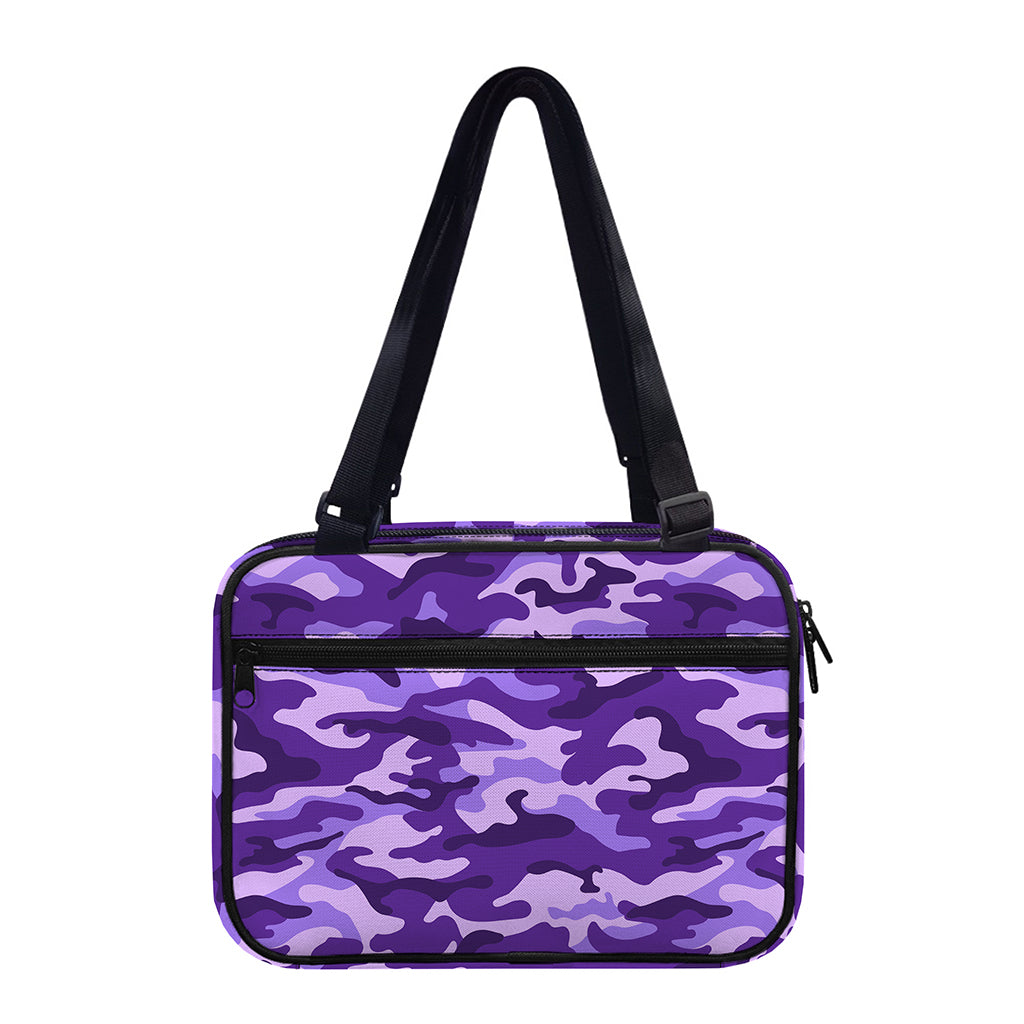 Purple Camouflage Print Double Strap Bible Bag