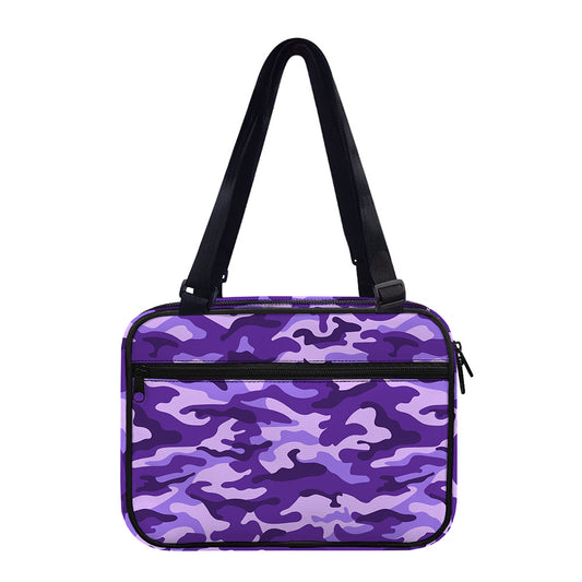 Purple Camouflage Print Double Strap Bible Bag