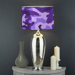 Purple Camouflage Print Drum Lamp Shade