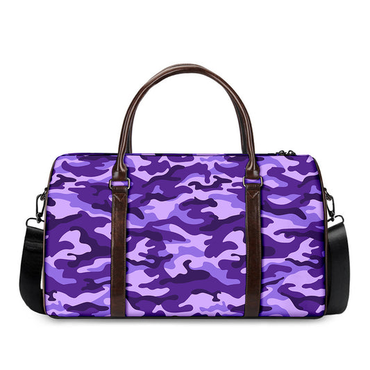 Purple Camouflage Print Duffle Bag