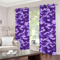 Purple Camouflage Print Extra Wide Grommet Curtains