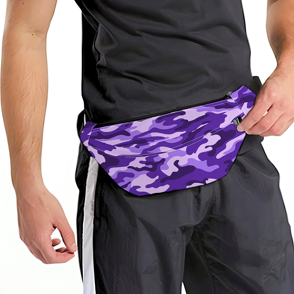 Purple Camouflage Print Fanny Pack