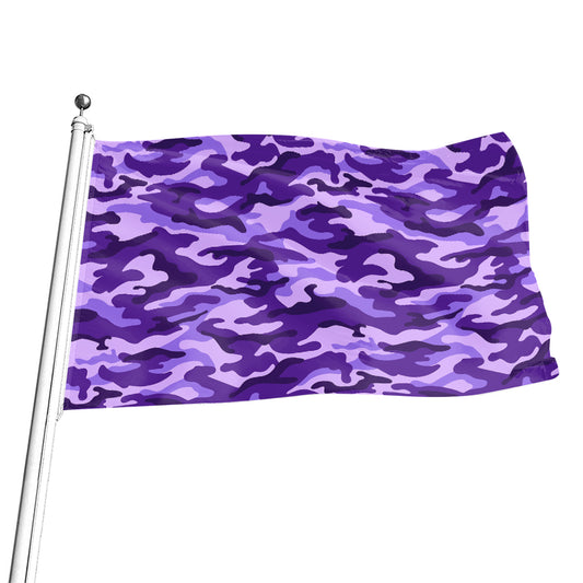 Purple Camouflage Print Flag