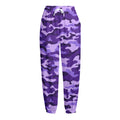 Purple Camouflage Print Fleece Lined Knit Pants