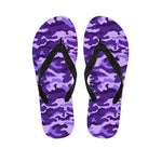 Purple Camouflage Print Flip Flops