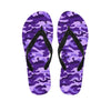 Purple Camouflage Print Flip Flops