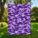 Purple Camouflage Print Garden Flag
