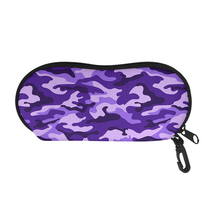 Purple Camouflage Print Glasses Case