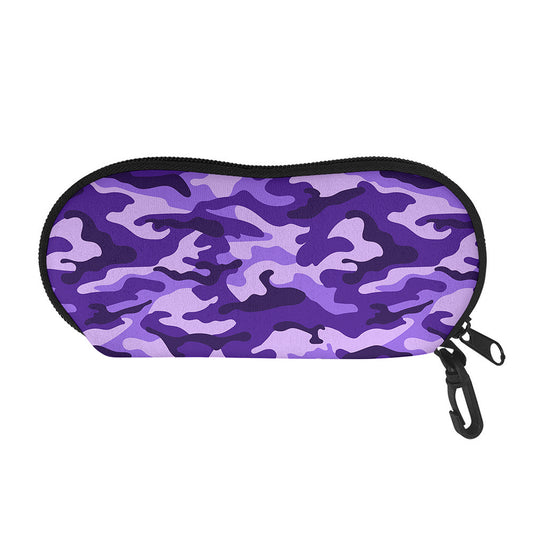 Purple Camouflage Print Glasses Case