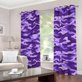 Purple Camouflage Print Grommet Curtains