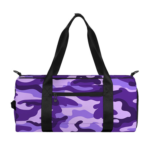Purple Camouflage Print Gym Bag