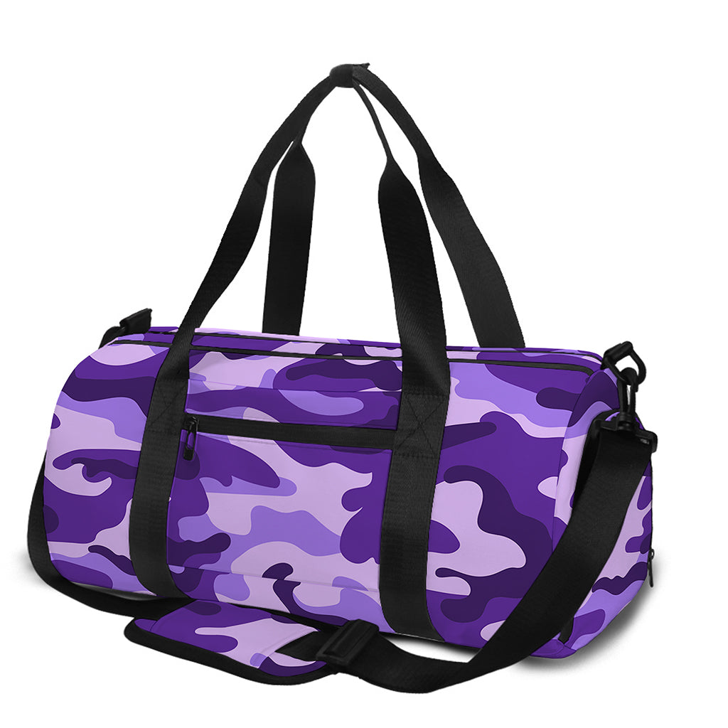 Purple Camouflage Print Gym Bag