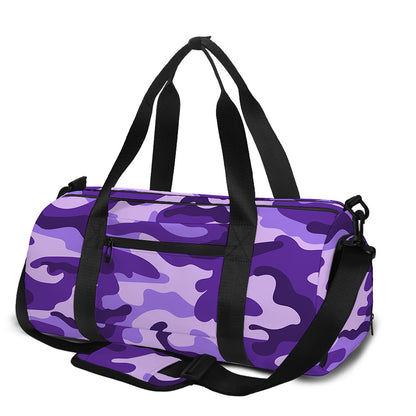 Purple Camouflage Print Gym Bag