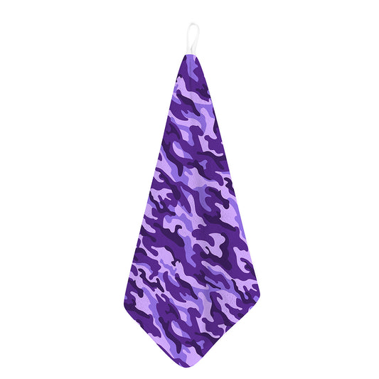 Purple Camouflage Print Hand Towel