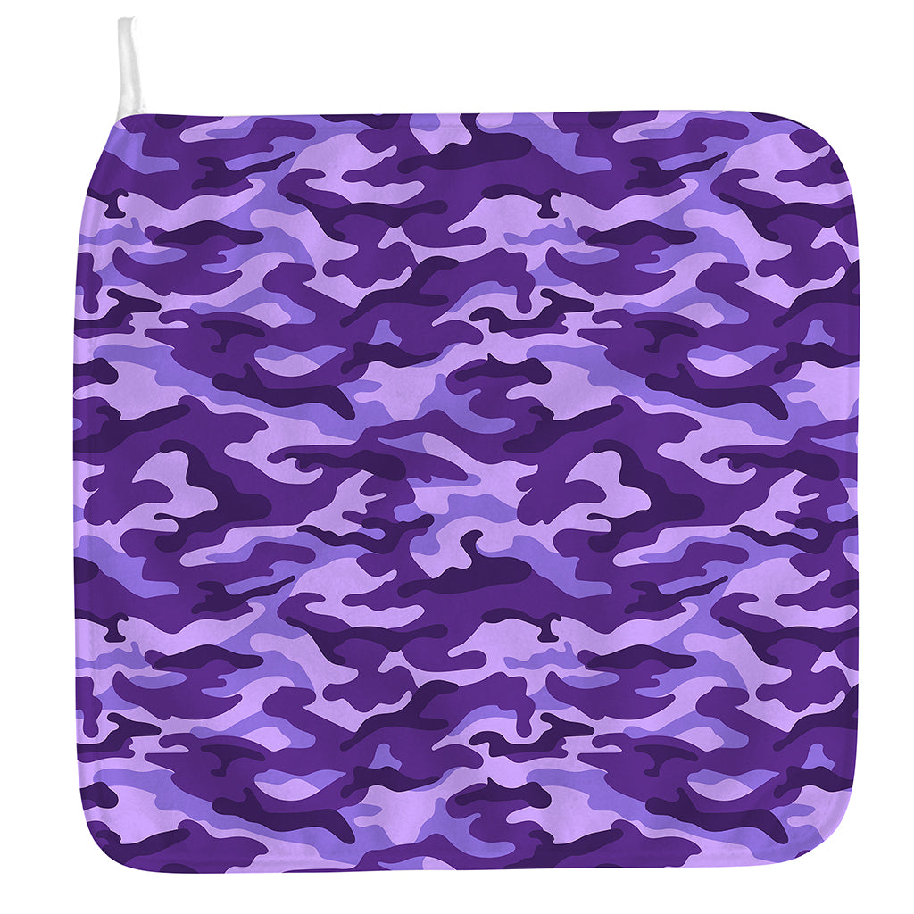 Purple Camouflage Print Hand Towel