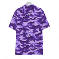 Purple Camouflage Print Hawaiian Shirt