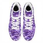 Purple Camouflage Print High Top Leather Sneakers