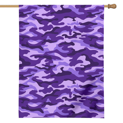 Purple Camouflage Print House Flag