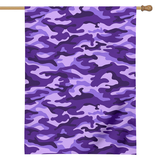 Purple Camouflage Print House Flag