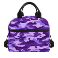 Purple Camouflage Print Insulated Lunch Bag