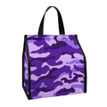 Purple Camouflage Print Insulated Lunch Tote