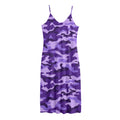 Purple Camouflage Print Jersey Midi Cami Dress