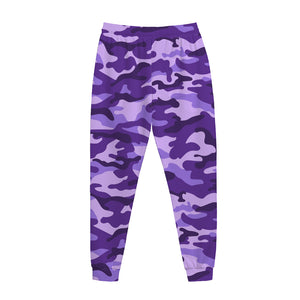Purple Camouflage Print Jogger Pants