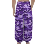 Purple Camouflage Print Lantern Pants