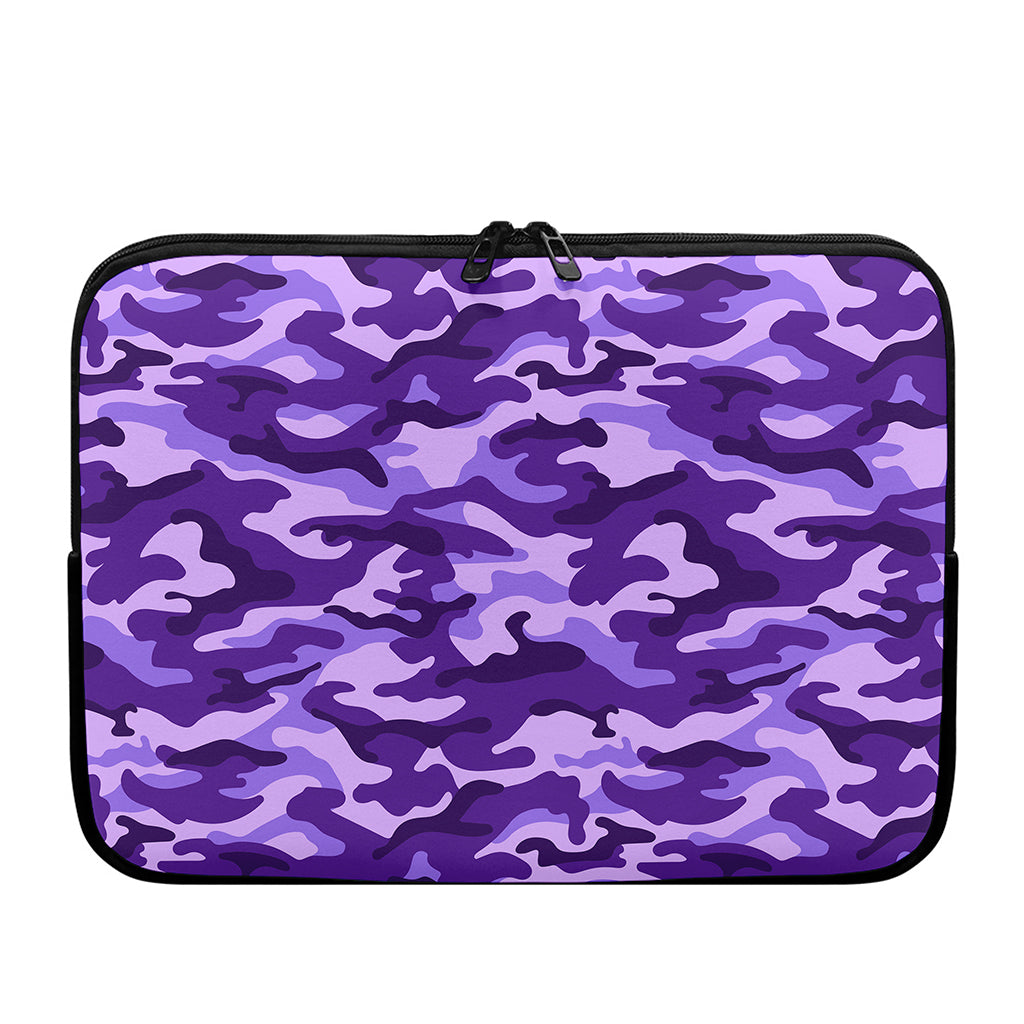 Purple Camouflage Print Laptop Sleeve