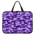 Purple Camouflage Print Laptop Sleeve With Handle