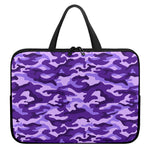 Purple Camouflage Print Laptop Sleeve With Handle