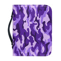 Purple Camouflage Print Leather Bible Cover