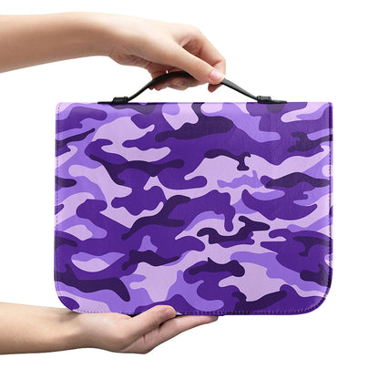 Purple Camouflage Print Leather Bible Cover