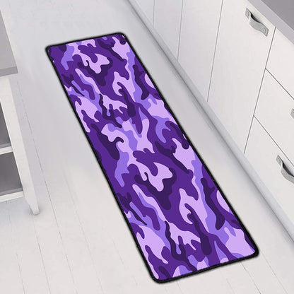 Purple Camouflage Print Long Kitchen Mat