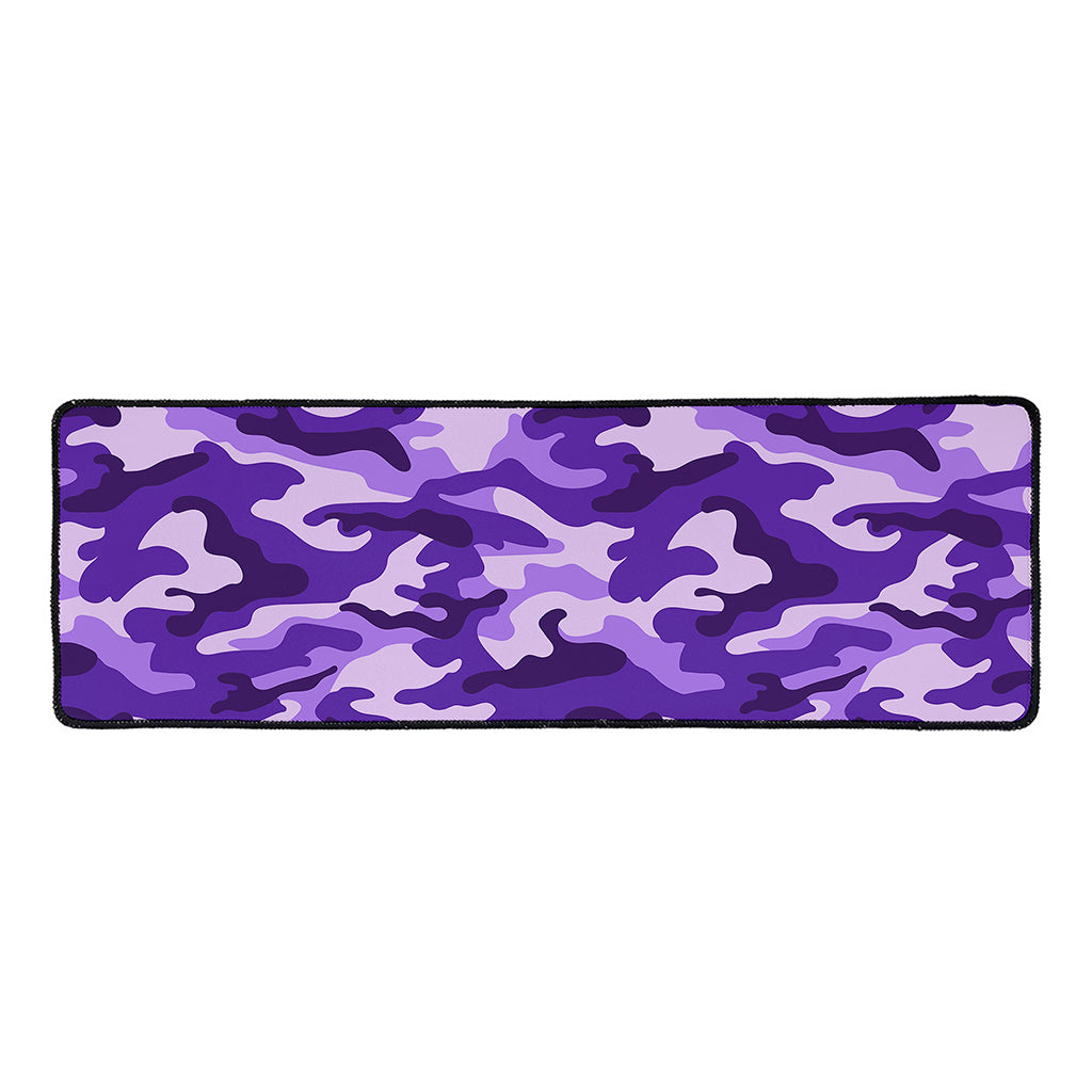 Purple Camouflage Print Long Kitchen Mat
