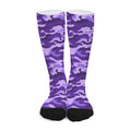 Purple Camouflage Print Long Socks