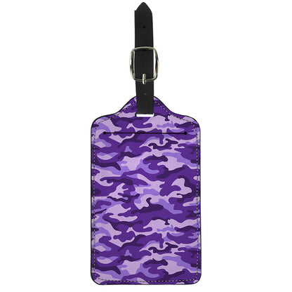 Purple Camouflage Print Luggage Tag