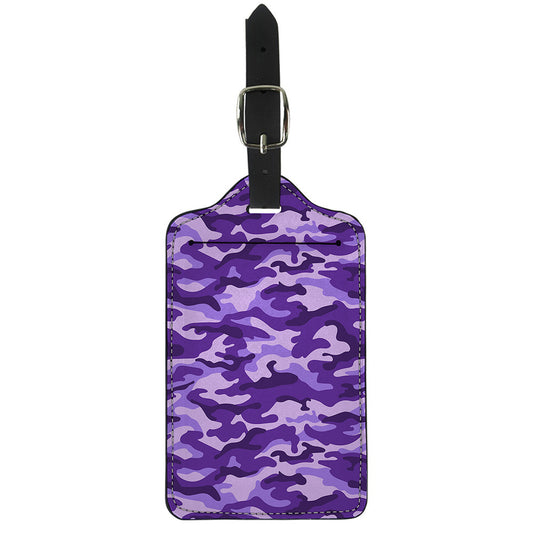 Purple Camouflage Print Luggage Tag