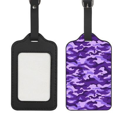 Purple Camouflage Print Luggage Tag
