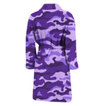 Purple Camouflage Print Men's Bathrobe